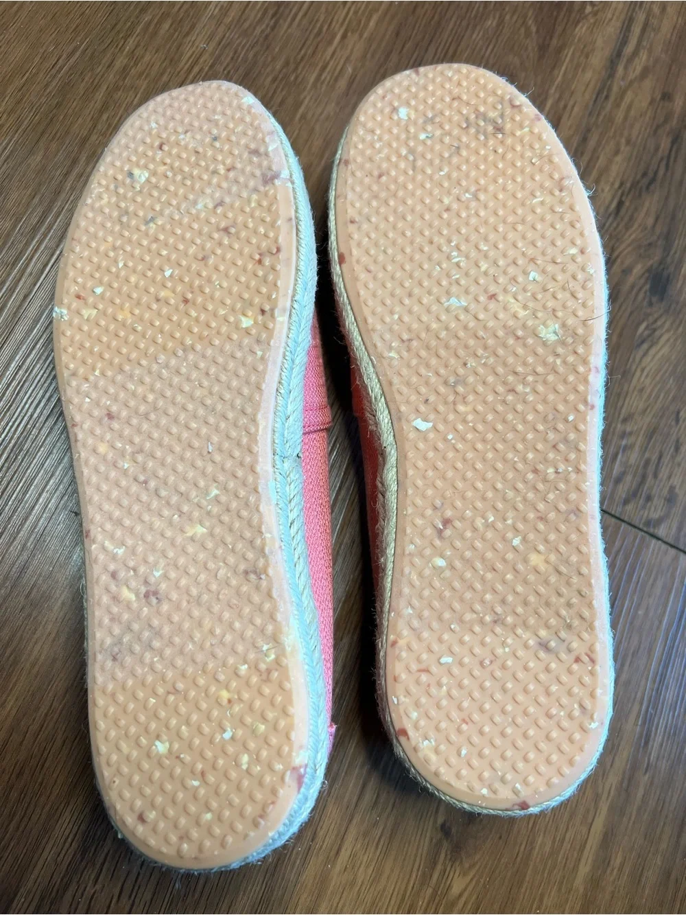 Toms Alpargata Size 8 Peach Textured Woven Rope Espadrille Slip on  New
